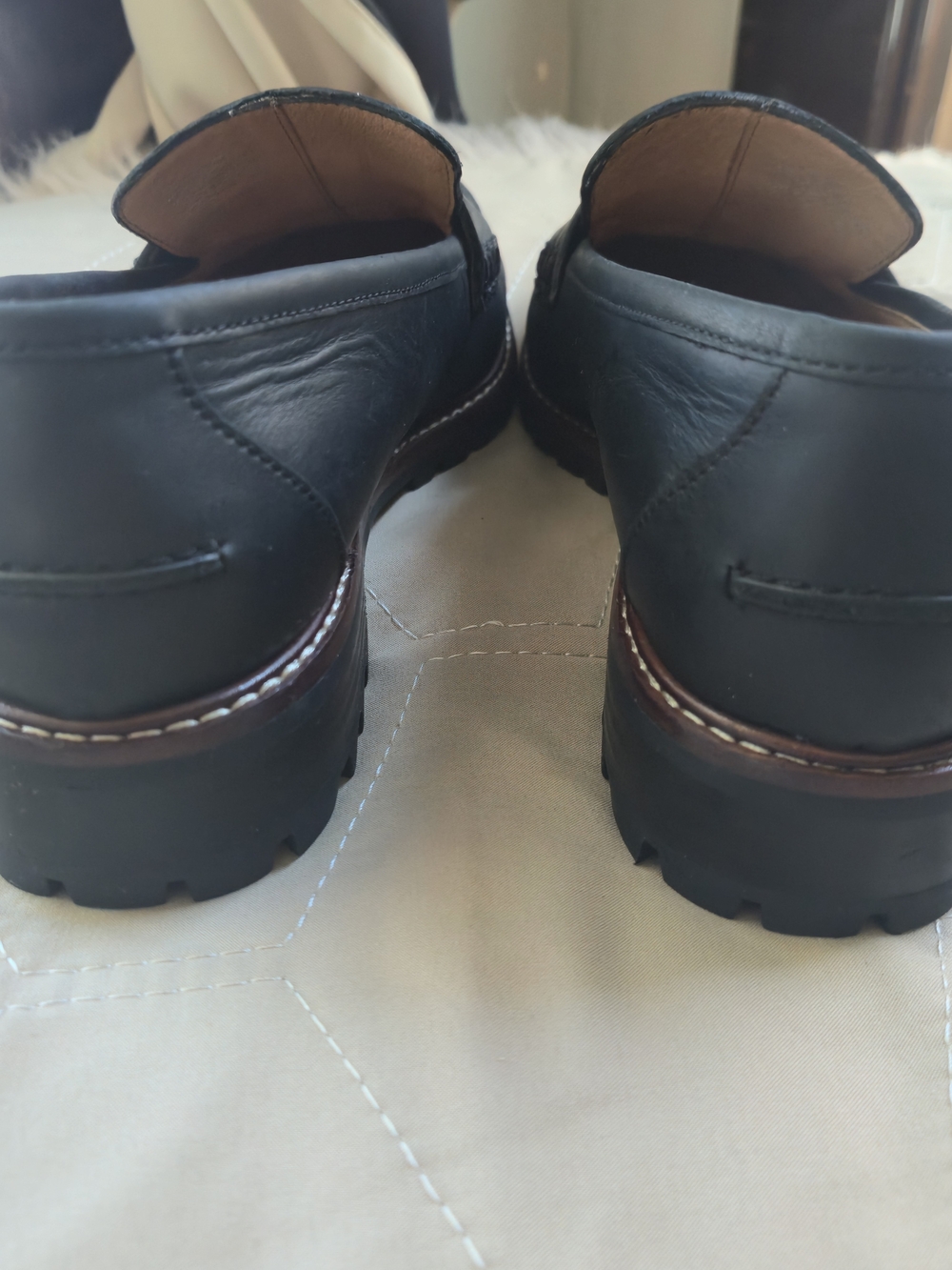 Madewell Black Leather Corinne Lugsole Loafers Chunky Classic Size 8.5 - Picture 5 of 8